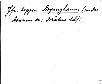 Bild på baksidan av arkivkortet för arkivposten *Espenhamn