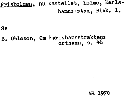 Bild på arkivkortet för arkivposten Frisholmen