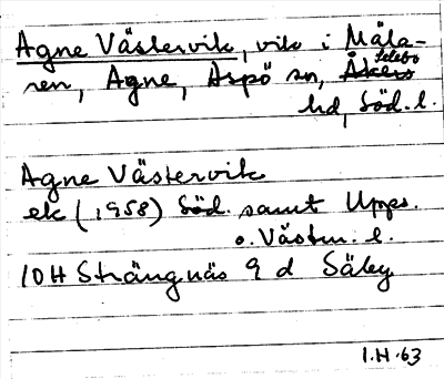 Bild på arkivkortet för arkivposten Agne Västervik