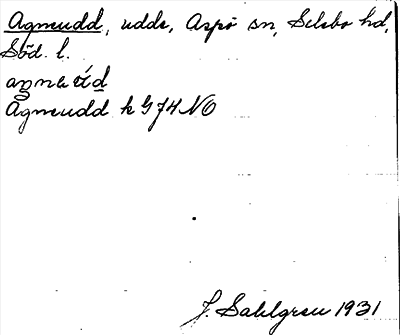 Bild på arkivkortet för arkivposten Agneudd