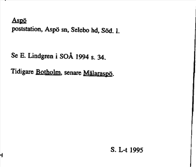 Bild på arkivkortet för arkivposten Aspö