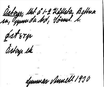 Bild på arkivkortet för arkivposten Östorp