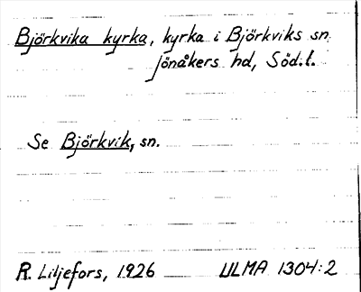Bild på arkivkortet för arkivposten Björkvika kyrka, se Björkvik