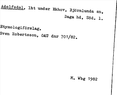 Bild på arkivkortet för arkivposten Adolfsdal