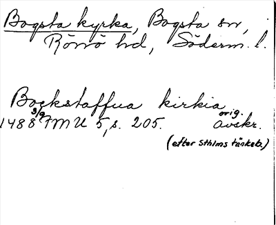 Bild på arkivkortet för arkivposten Bogsta kyrka