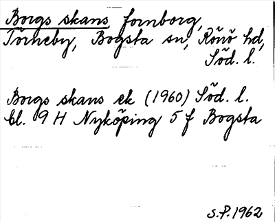 Bild på arkivkortet för arkivposten Borgs skans