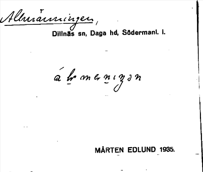 Bild på arkivkortet för arkivposten Almänningen