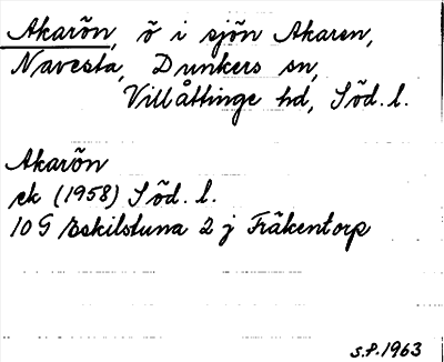 Bild på arkivkortet för arkivposten Akarön