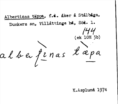 Bild på arkivkortet för arkivposten Albertinas täppa
