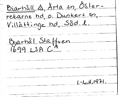 Bild på arkivkortet för arkivposten Biarhäll