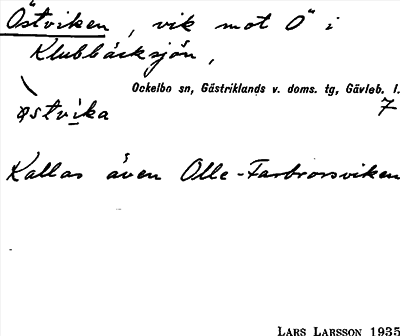 Bild på arkivkortet för arkivposten Östviken