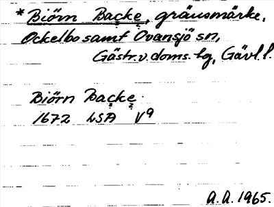Bild på arkivkortet för arkivposten *Biörn Backe
