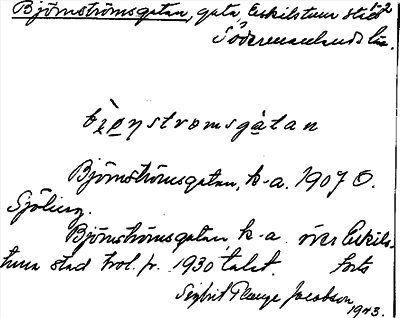 Bild på arkivkortet för arkivposten Björnströmsgatan