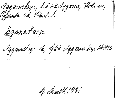 Bild på arkivkortet för arkivposten Aggarnetorp