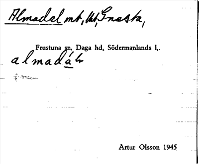 Bild på arkivkortet för arkivposten Almadal