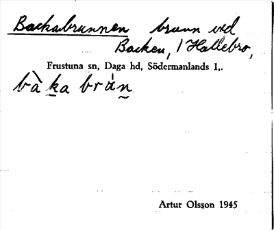 Bild på arkivkortet för arkivposten Backabrunnen