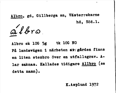 Bild på arkivkortet för arkivposten Albro