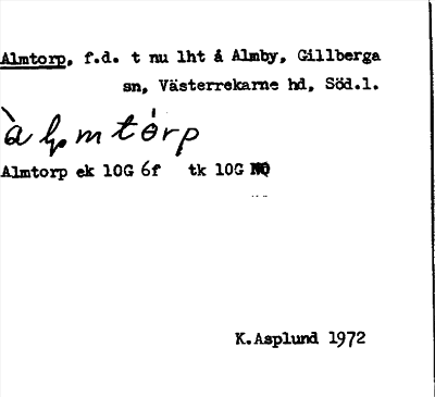 Bild på arkivkortet för arkivposten Almtorp