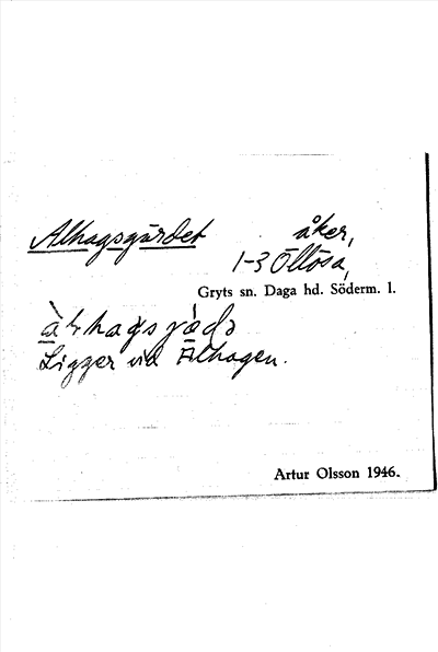 Bild på arkivkortet för arkivposten Alhagsgärdet