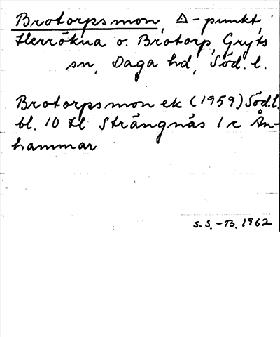 Bild på arkivkortet för arkivposten Brotorpsmon