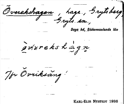 Bild på arkivkortet för arkivposten Överekshagen