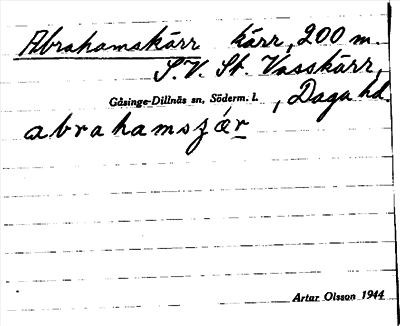 Bild på arkivkortet för arkivposten Abrahamskärr