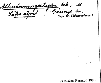 Bild på arkivkortet för arkivposten Allmänningestugan, se Sätra utjord