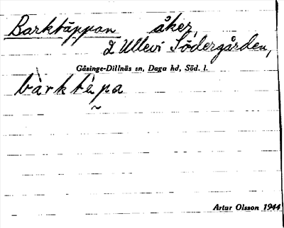 Bild på arkivkortet för arkivposten Barktäppan