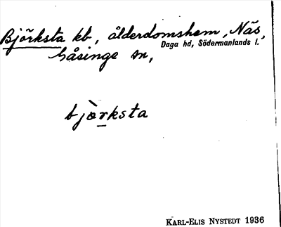 Bild på arkivkortet för arkivposten Björksta