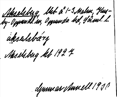 Bild på arkivkortet för arkivposten Akselsberg