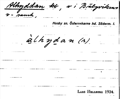 Bild på arkivkortet för arkivposten Alhyddan