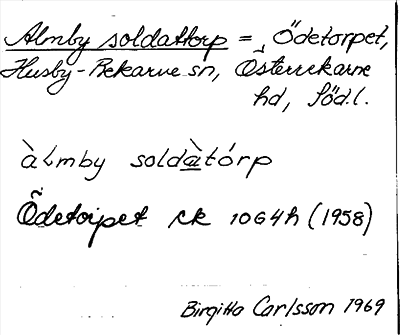 Bild på arkivkortet för arkivposten Almby soldattorp