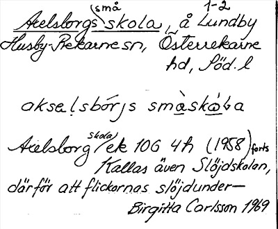 Bild på arkivkortet för arkivposten Axelsborgs småskola