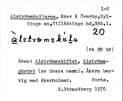 Bild på arkivkortet för arkivposten Alströmskullarna