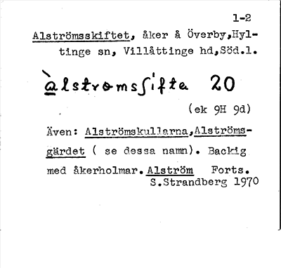 Bild på arkivkortet för arkivposten Alströmsskiftet