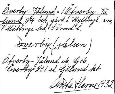 Bild på arkivkortet för arkivposten Överby Jälund