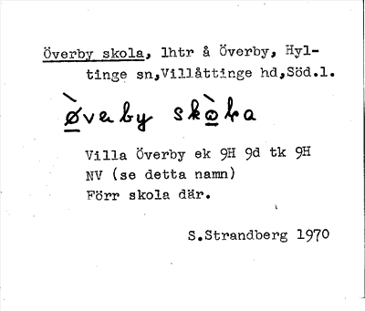 Bild på arkivkortet för arkivposten Överby skola