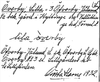 Bild på arkivkortet för arkivposten Överby, Lilla