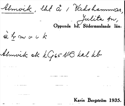 Bild på arkivkortet för arkivposten Almvik