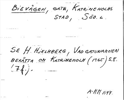 Bild på arkivkortet för arkivposten Bievägen