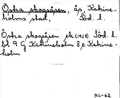 Bild på arkivkortet för arkivposten Östra skogsåsen