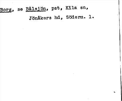 Bild på arkivkortet för arkivposten Borg, se Bålsjön