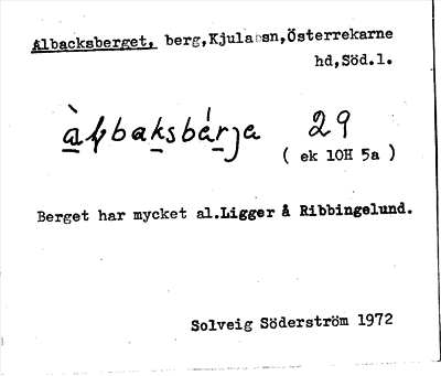 Bild på arkivkortet för arkivposten Albacksberget