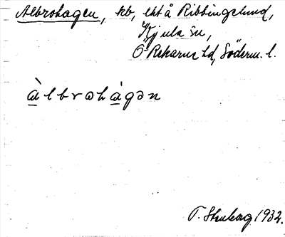 Bild på arkivkortet för arkivposten Albrohagen