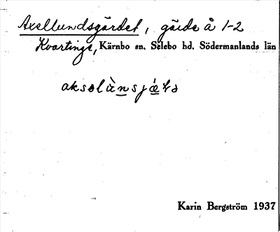 Bild på arkivkortet för arkivposten Axellundsgärdet