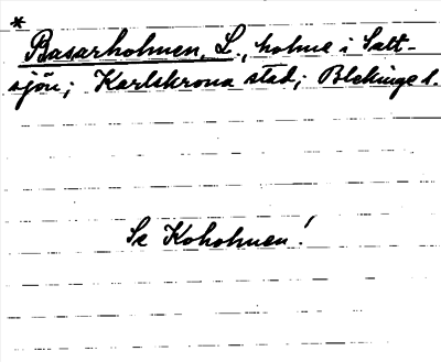 Bild på arkivkortet för arkivposten *Basarholmen, L