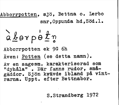 Bild på arkivkortet för arkivposten Abborrpotten, se Potten