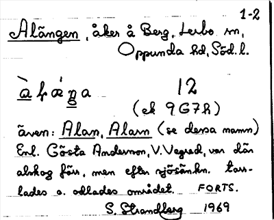 Bild på arkivkortet för arkivposten Alängen, se Alan, Alarn
