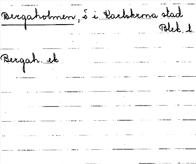 Bild på arkivkortet för arkivposten Bergaholmen
