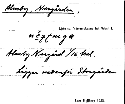 Bild på arkivkortet för arkivposten Almby, Nergården